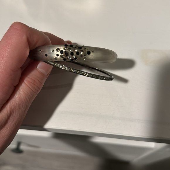 Alexis Bittar Silver Bangle Set - Picture 3 of 4